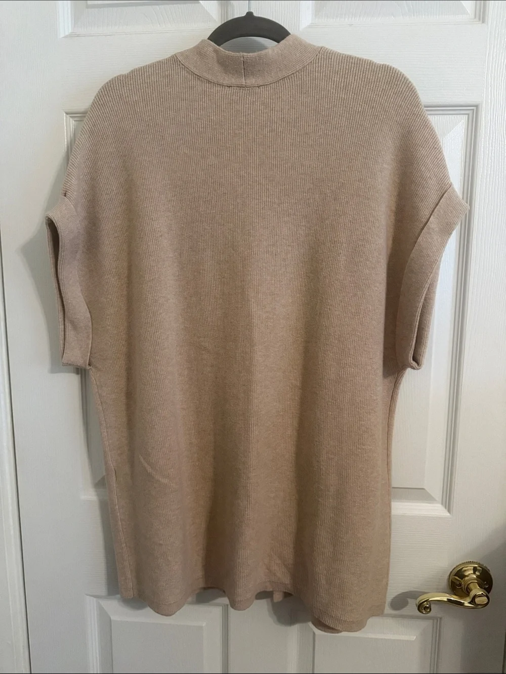 J. Jill Ribbed Gilet Cardigan Sz Medium Petite Oatmeal Cream